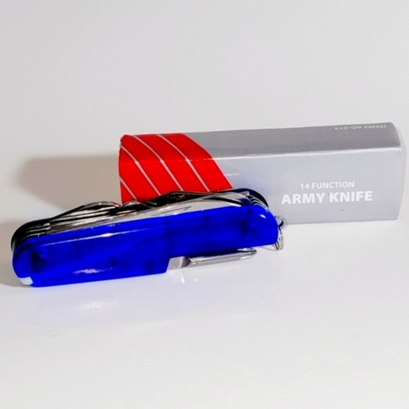 Knife, Multi Tool - 14 Function Tools in One, Army Knife Blue, New in Box - Picture 2 of 7